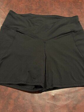 Black Fabletics PureLuxe crossover shorts